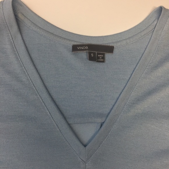 Vince Light Blue Short Dolman Sleeve Tee, S/P - Picture 7 of 10